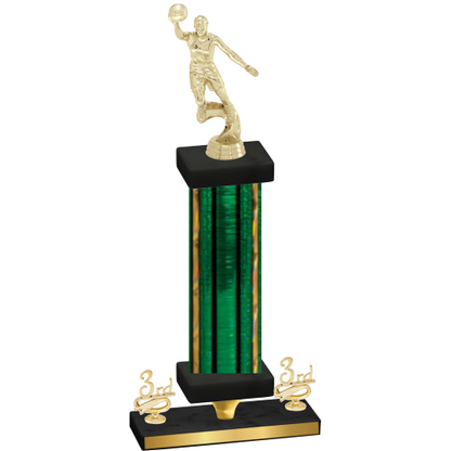 Premium Single Green Glacier Third Place Basketball Trophy