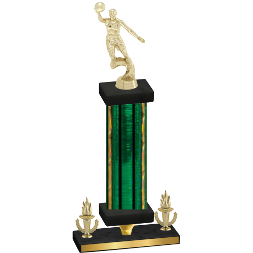 Premium Single Green Glacier Victory Basketball Trophy