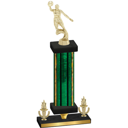 Premium Single Green Glacier Victory Basketball Trophy