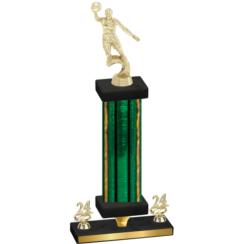 Premium Single Green Glacier Year Basketball Trophy