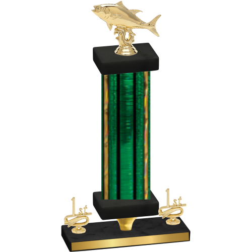 Premium Single Green Glacier First Place Fishing Trophy