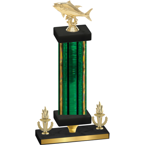 Premium Single Green Glacier Victory Fishing Trophy
