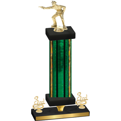 Premium Single Green Glacier Third Place Shooter Trophy