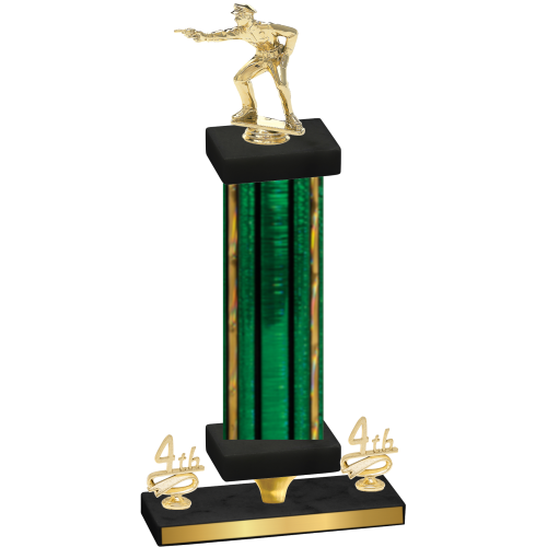 Premium Single Green Glacier Fourth Place Shooter Trophy