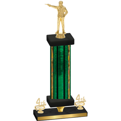 Premium Single Green Glacier Fourth Place Shooter Trophy