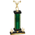 Premium Single Green Glacier Fourth Place Weights Trophy