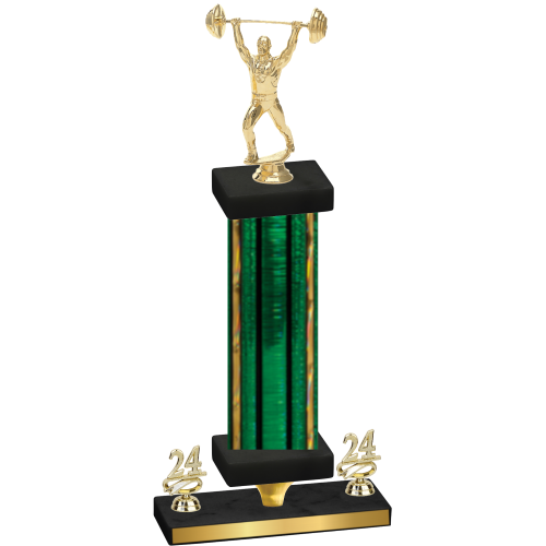 Premium Single Green Glacier Year Weights Trophy