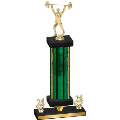 Premium Single Green Glacier Year Weights Trophy