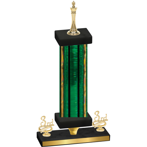 Premium Single Green Glacier Third Place Chess Trophy