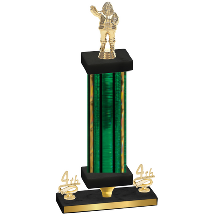Premium Single Green Glacier Fourth Place Holiday Trophy