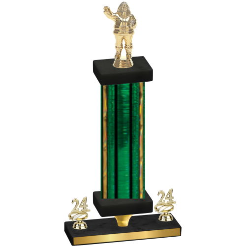 Premium Single Green Glacier Year Holiday Trophy