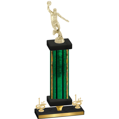 Premium Single Green Glacier First Place Basketball Trophy
