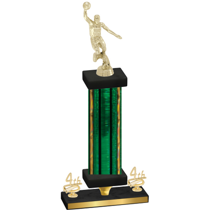 Premium Single Green Glacier Fourth Place Basketball Trophy