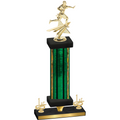 Premium Single Green Glacier First Place Flag Football Trophy