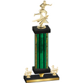 Premium Single Green Glacier Third Place Flag Football Trophy