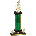 Premium Single Green Glacier Year Flag Football Trophy