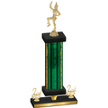 Premium Single Green Glacier Second Place Majorette Trophy