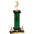 Premium Single Green Glacier Victory Majorette Trophy