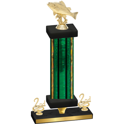 Premium Single Green Glacier Second Place Fishing Trophy