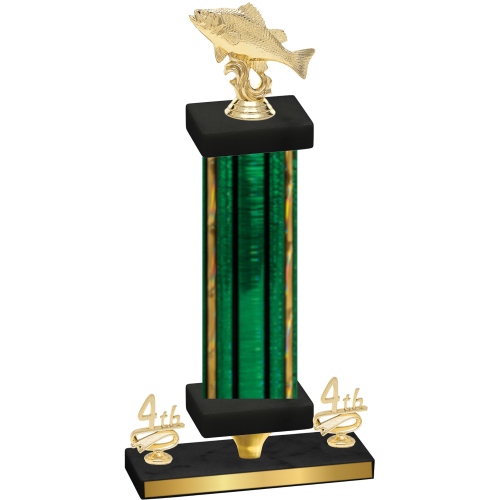 Premium Single Green Glacier Fourth Place Fishing Trophy