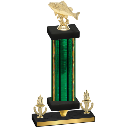 Premium Single Green Glacier Victory Fishing Trophy