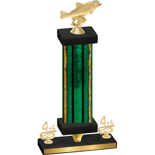Premium Single Green Glacier Fourth Place Fishing Trophy