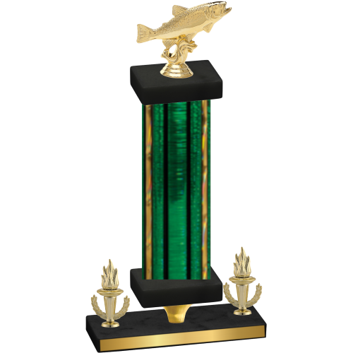Premium Single Green Glacier Victory Fishing Trophy