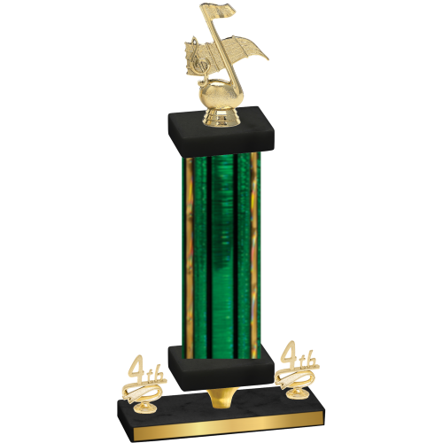 Premium Single Green Glacier Fourth Place Music Trophy