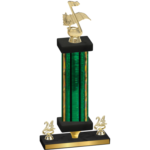 Premium Single Green Glacier Year Music Trophy