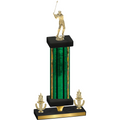 Premium Single Green Glacier Victory Golf Trophy