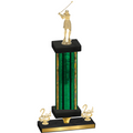 Premium Single Green Glacier Second Place Golf Trophy