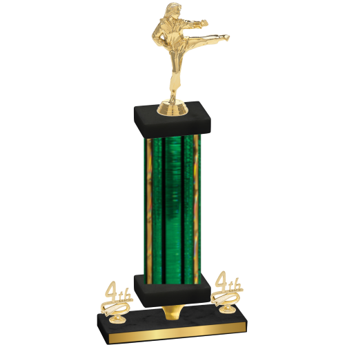 Premium Single Green Glacier Fourth Place Karate Trophy
