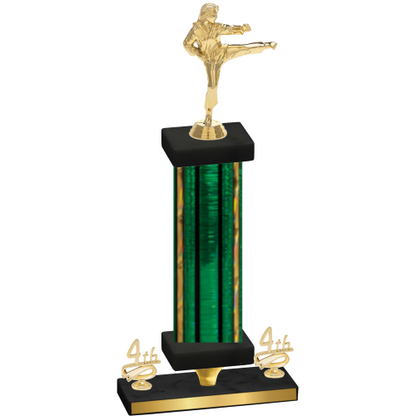 Premium Single Green Glacier Fourth Place Karate Trophy