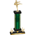 Premium Single Green Glacier Third Place Karate Trophy