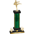 Premium Single Green Glacier Fourth Place Karate Trophy