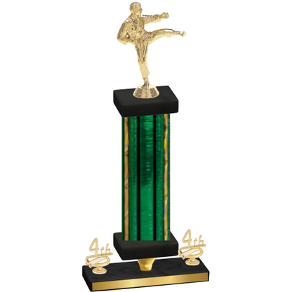 Premium Single Green Glacier Fourth Place Karate Trophy