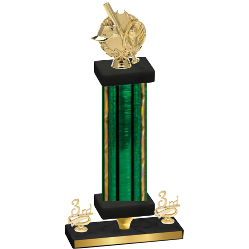 Premium Single Green Glacier Third Place Baseball Trophy