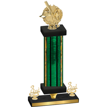 Premium Single Green Glacier Third Place Baseball Trophy