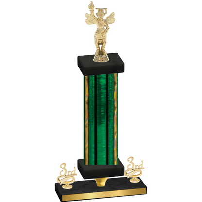 Premium Single Green Glacier Third Place Academics Trophy
