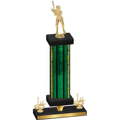 Premium Single Green Glacier First Place Baseball Trophy