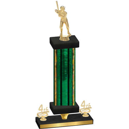 Premium Single Green Glacier Fourth Place Baseball Trophy