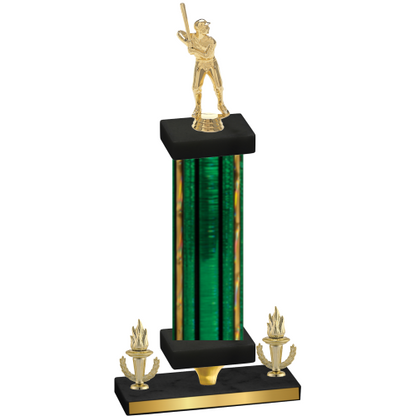 Premium Single Green Glacier Victory Baseball Trophy