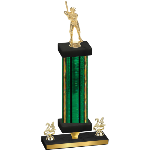 Premium Single Green Glacier Year Baseball Trophy