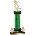 Premium Single Green Carbon Fiber Victory Football Trophy