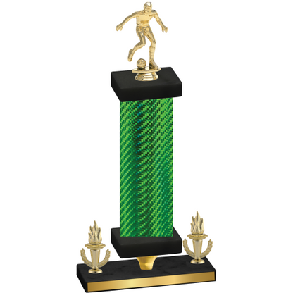 Premium Single Green Carbon Fiber Victory Soccer Trophy