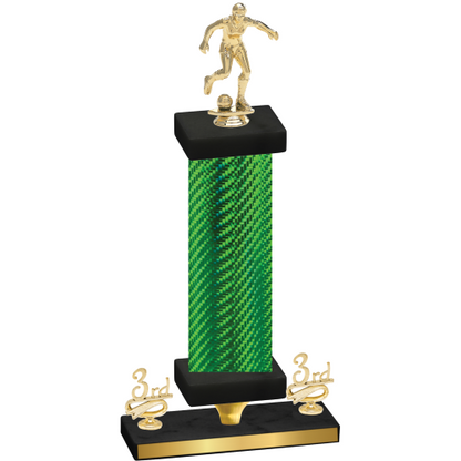 Premium Single Green Carbon Fiber Third Place Soccer Trophy