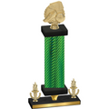 Premium Single Green Carbon Fiber Victory Soccer Trophy
