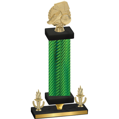 Premium Single Green Carbon Fiber Victory Soccer Trophy