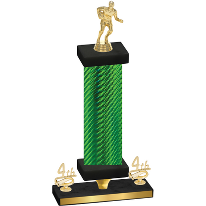 Premium Single Green Carbon Fiber Fourth Place Rugby Trophy