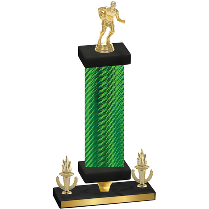 Premium Single Green Carbon Fiber Victory Rugby Trophy